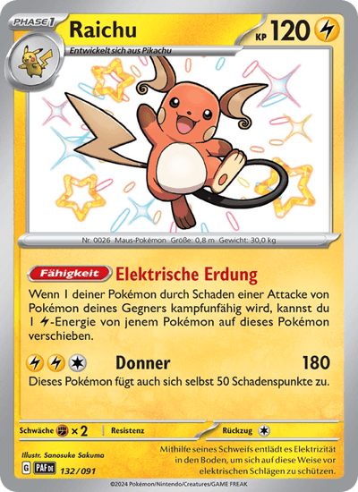 Raichu 132/091 Paldeas Schicksale Pokémon Karte
