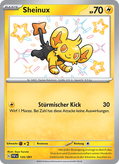 Sheinux 135/091 Paldeas Schicksale Pokémon Karte