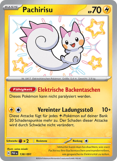 Pachirisu 138/091 Paldeas Schicksale Pokémon Karte