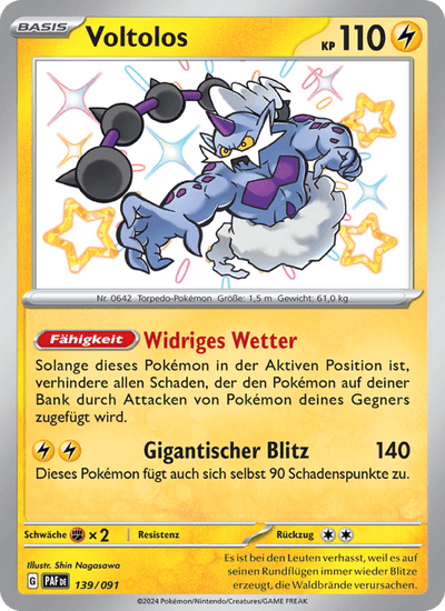 Voltolos 139/091 Paldeas Schicksale Pokémon Karte