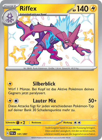 Riffex 141/091 Paldeas Schicksale Pokémon Karte