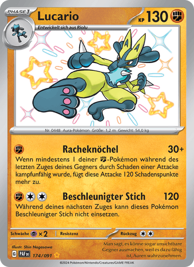 Lucario 174/091 Paldeas Schicksale Pokémon Karte