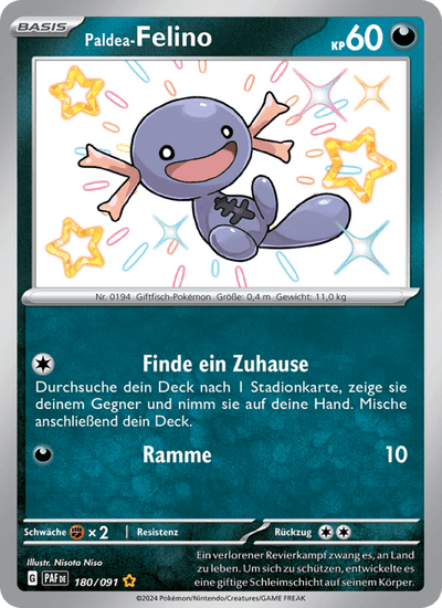 Paldea-Felino 180/091 Paldeas Schicksale Pokémon Karte
