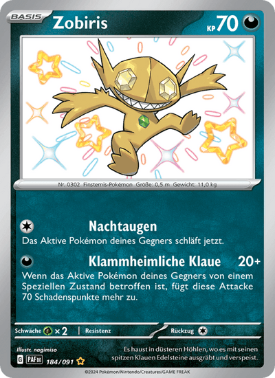 Zobiris 184/091 Paldeas Schicksale Pokémon Karte