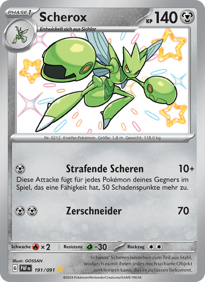 Scherox 191/091 Paldeas Schicksale Pokémon Karte