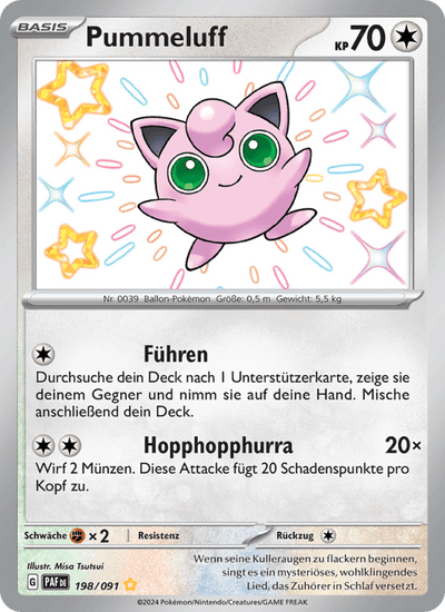Pummeluff 198/091 Paldeas Schicksale Pokémon Karte