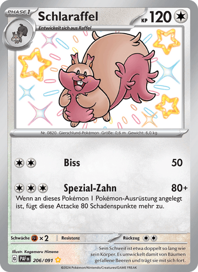 Schlaraffel 206/091 Paldeas Schicksale Pokémon Karte