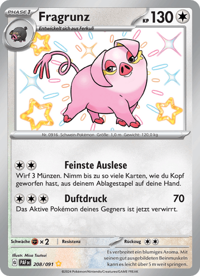 Fragrunz 208/091 Paldeas Schicksale Pokémon Karte