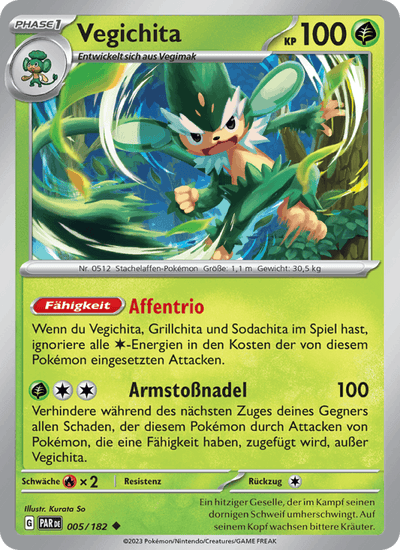 Vegichita 005/182 Paradoxrift Pokémon Karte