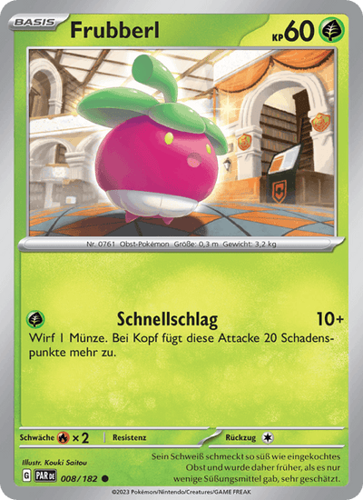 Frubberl 008/182 Paradoxrift Pokémon Karte