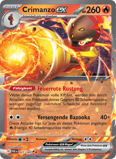 Crimanzo-ex 027/182 Paradoxrift Pokémon Karte