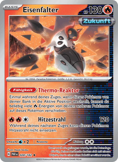 Eisenfalter 028/182 Paradoxrift Pokémon Karte