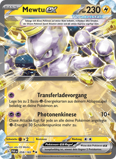 Mewtu-ex 058/182 Paradoxrift Pokémon Karte