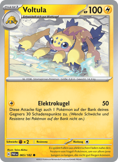 Voltula 065/182 Paradoxrift Pokémon Karte