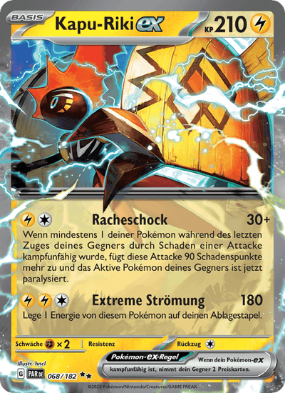 Kapu-Riki-ex 068/182 Paradoxrift Pokémon Karte