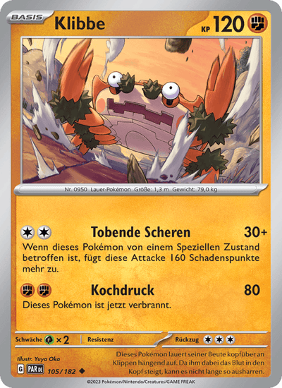 Klibbe 105/182 Paradoxrift Pokémon Karte