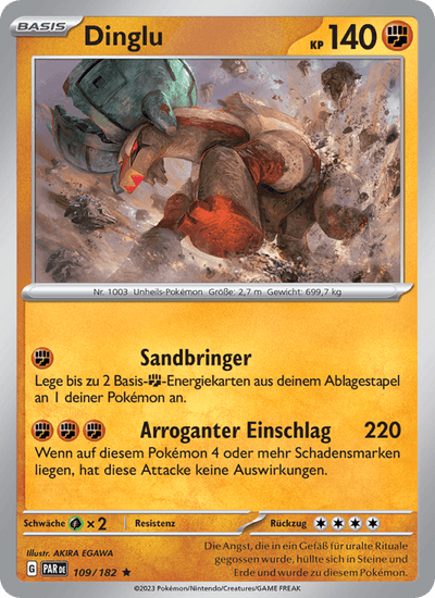 Dinglu 109/182 Paradoxrift Pokémon Karte