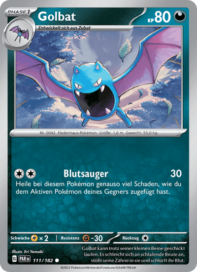 Golbat 111/182 Paradoxrift Pokémon Karte