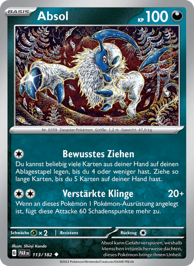 Absol 113/182 Paradoxrift Pokémon Karte