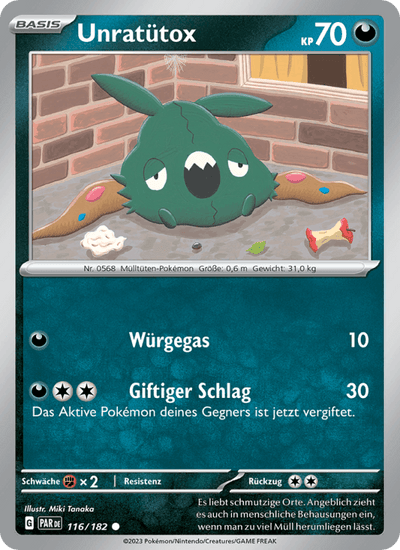 Unratütox 116/182 Paradoxrift Pokémon Karte