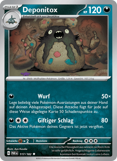 Deponitox 117/182 Paradoxrift Pokémon Karte