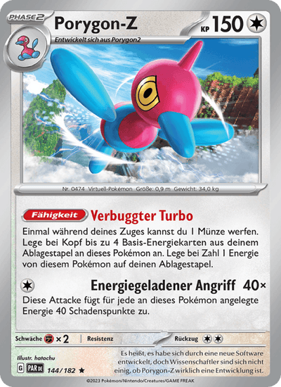 Porygon-Z 144/182 Paradoxrift Pokémon Karte