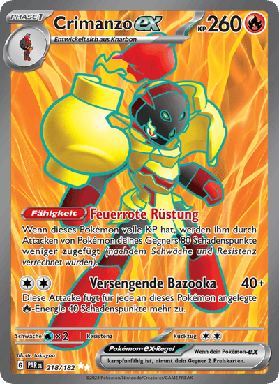 Crimanzo-ex 218/182 Paradoxrift Pokémon Karte