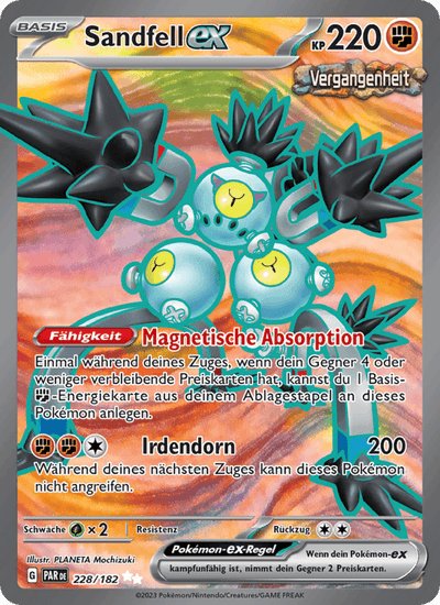 Sandfell-ex 228/182 Paradoxrift Pokémon Karte