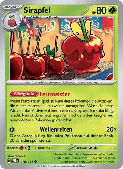 Sirapfel 010/131 Prismatische Entwicklungen Pokémon Karte