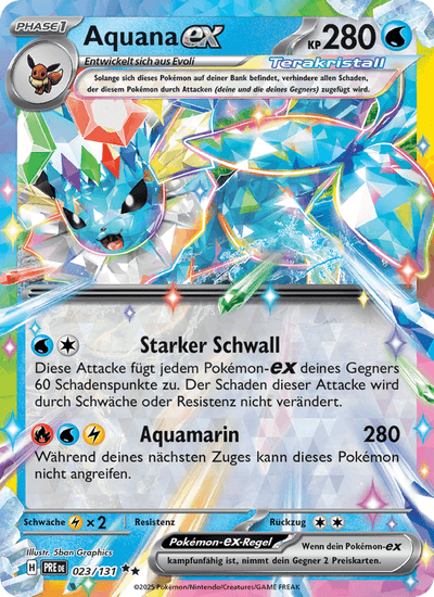 Aquana-ex 023/131 Prismatische Entwicklungen Pokémon Karte