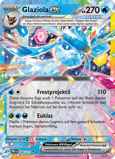 Glaziola-ex 026/131 Prismatische Entwicklungen Pokémon Karte