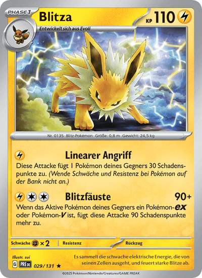 Blitza 029/131 Prismatische Entwicklungen Pokémon Karte
