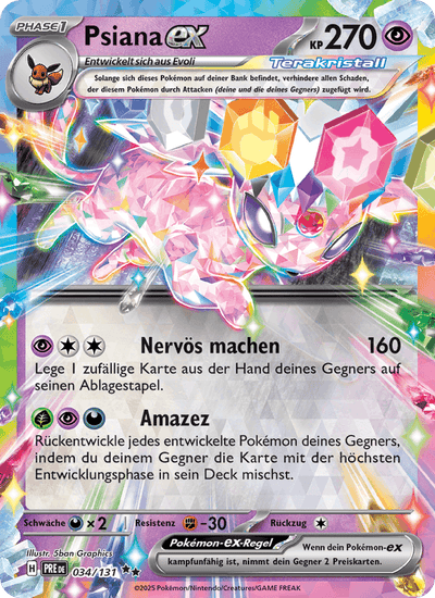 Psiana-ex 034/131 Prismatische Entwicklungen Pokémon Karte