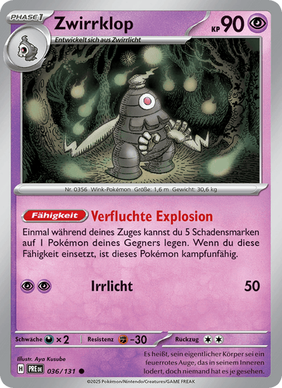 Zwirrklop 036/131 Prismatische Entwicklungen Pokémon Karte