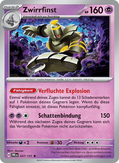 Zwirrfinst 037/131 Prismatische Entwicklungen Pokémon Karte