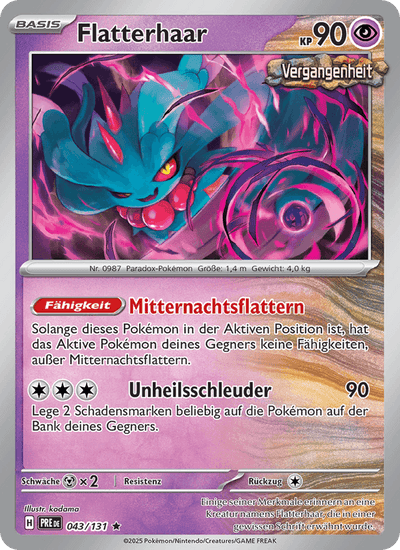 Flatterhaar 043/131 Prismatische Entwicklungen Pokémon Karte
