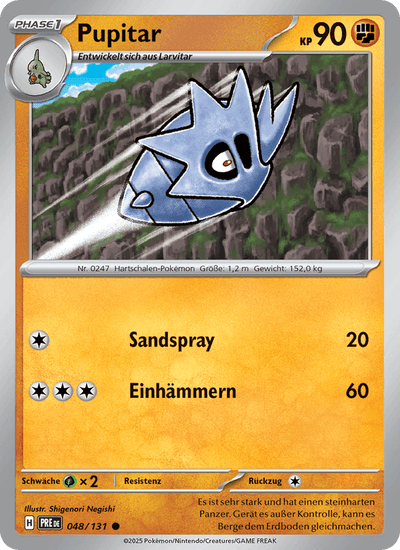 Pupitar 048/131 Prismatische Entwicklungen Pokémon Karte