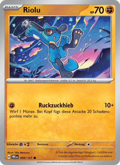 Riolu 050/131 Prismatische Entwicklungen Pokémon Karte