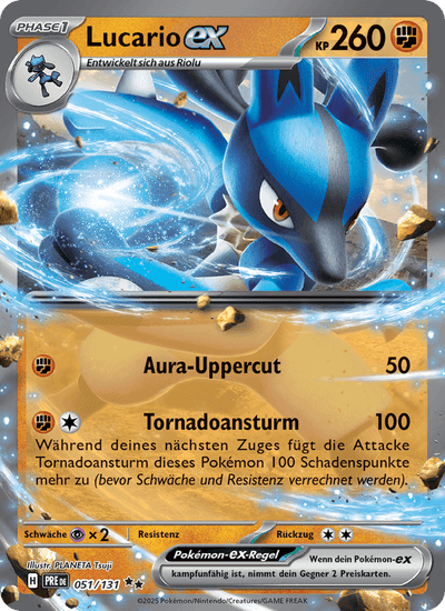Lucario-ex 051/131 Prismatische Entwicklungen Pokémon Karte