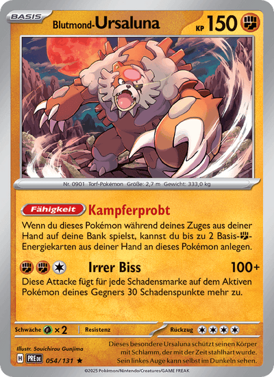Blutmond-Ursaluna 054/131 Prismatische Entwicklungen Pokémon Karte