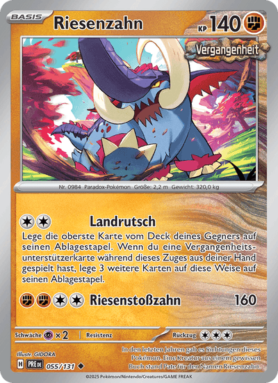 Riesenzahn 055/131 Prismatische Entwicklungen Pokémon Karte