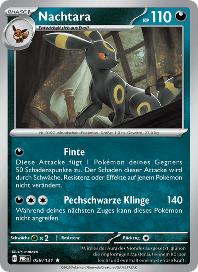 Nachtara 059/131 Prismatische Entwicklungen Pokémon Karte