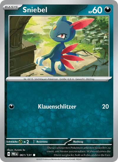 Sniebel 061/131 Prismatische Entwicklungen Pokémon Karte