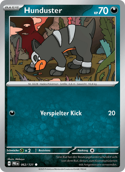 Hunduster 062/131 Prismatische Entwicklungen Pokémon Karte