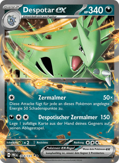 Despotar-ex 064/131 Prismatische Entwicklungen Pokémon Karte