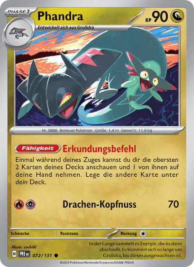 Phandra 072/131 Prismatische Entwicklungen Pokémon Karte