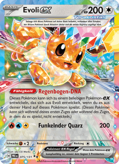Evoli-ex 075/131 Prismatische Entwicklungen Pokémon Karte