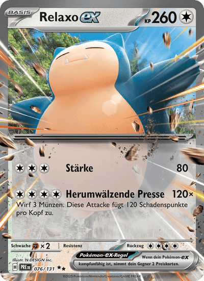 Relaxo-ex 076/131 Prismatische Entwicklungen Pokémon Karte
