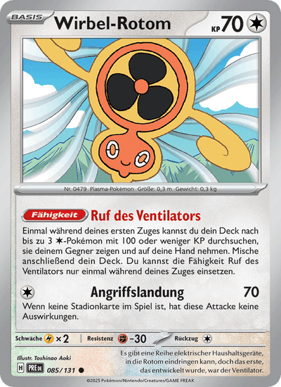 Wirbel-Rotom 085/131 Prismatische Entwicklungen Pokémon Karte