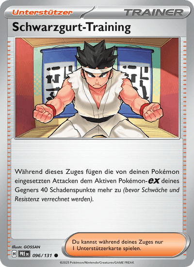 Schwarzgurt-Training 096/131 Prismatische Entwicklungen Pokémon Karte